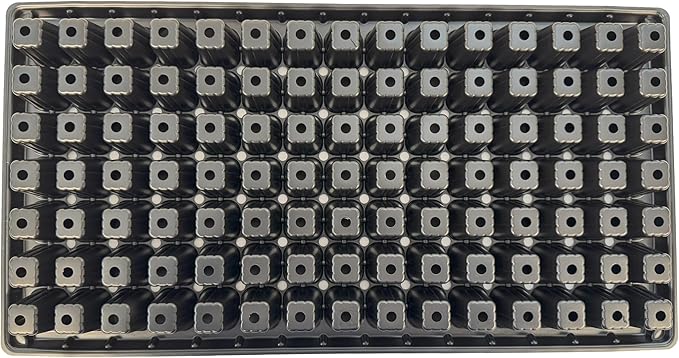 105 Cell Seedling Plastic Nursery Trays, 10 Pack, Thick Durable Germination Plug Trays, 1050 Cells Reusable Plant Propagation