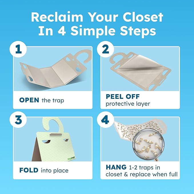 Clothes & Pantry Moth Traps (18 Count) – Sticky Glue Pheromone-Based Repellent for Closets, Cabinets & Wardrobes – Non-Toxic - Green