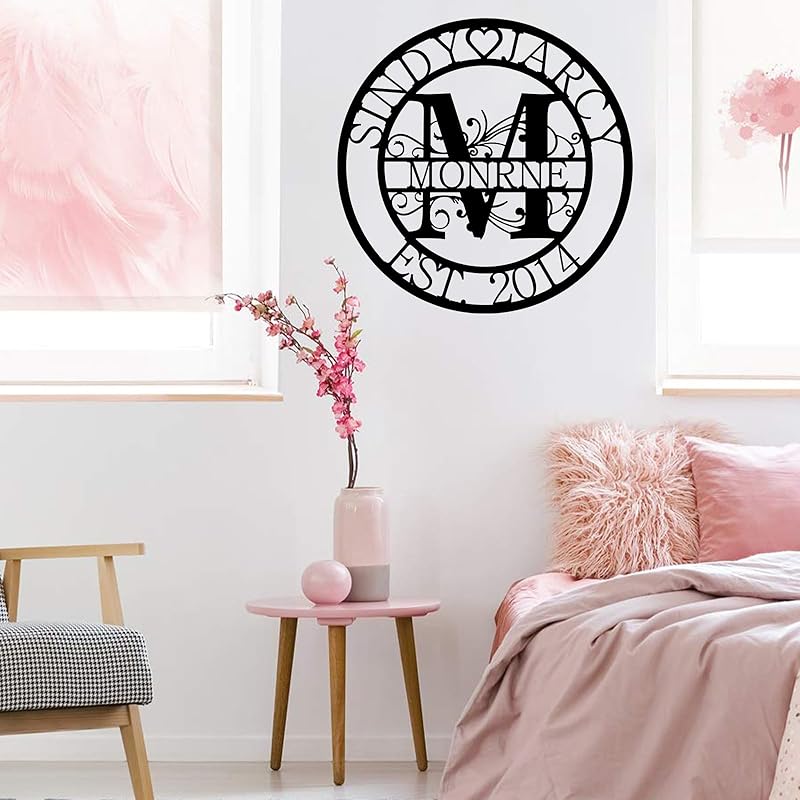 Custom Metal Sign | Personalized Family Name Sign | Monogram Wall Decor | Metal Name Sign| Split Letter Name | Anniversary Wedding Gifts| Custom Outdoor Signs | Metal Wall Art | Couple Gift