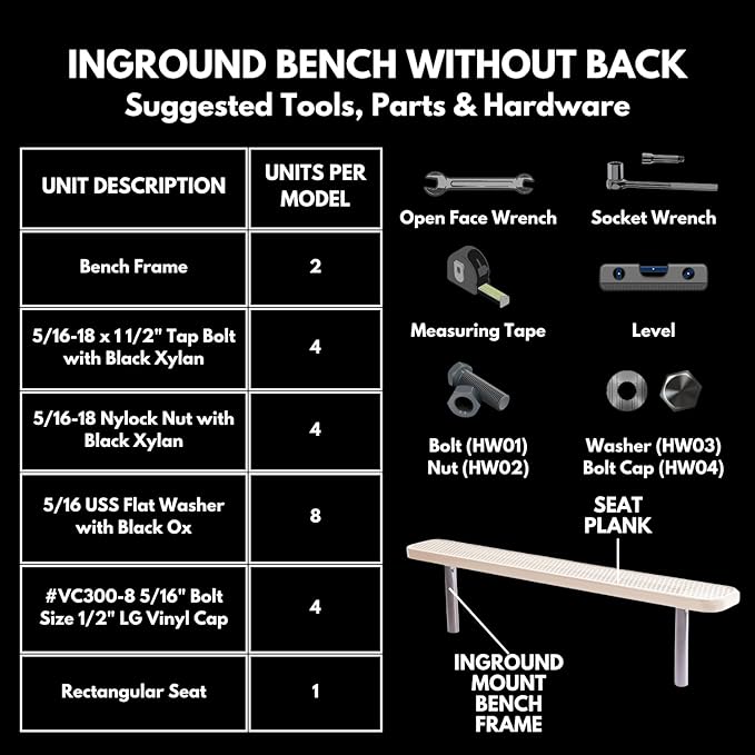 Heavy-Duty Outdoor Bench Thermoplastic Coated, Expanded Metal, Commercial-Grade Seating, Made in America (Inground Without Back, 8 Ft, Textured Copper)