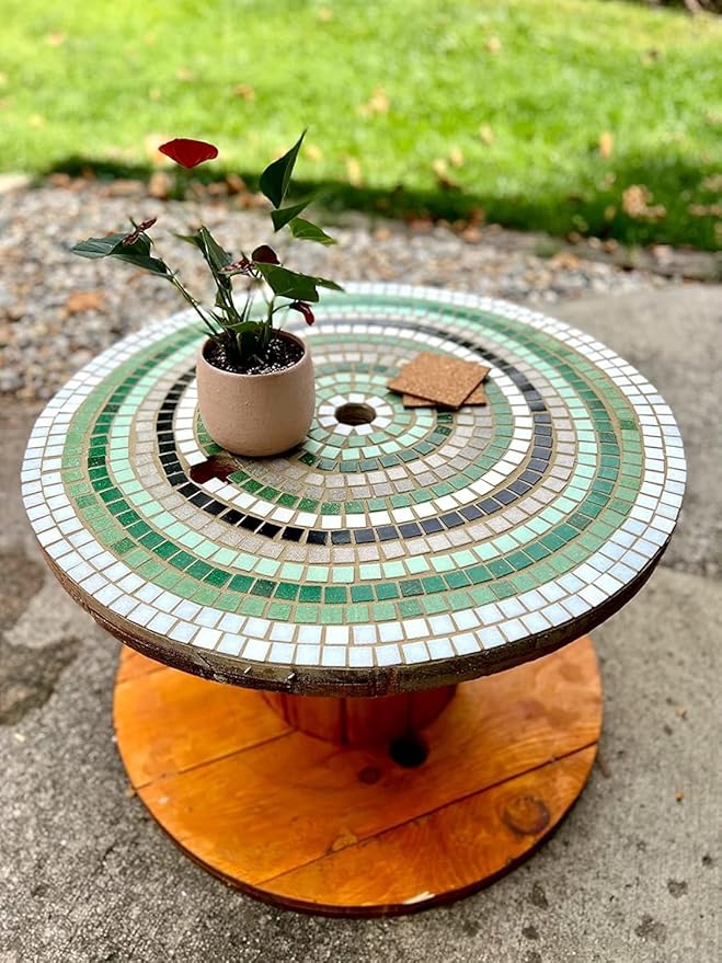 3/4 inch Quartz Glass Mosaic Tiles for Crafts, 1.1 LB, Square Mosaic Pieces for DIY Picture, Home Mosaic Decoration (Sky Blue)