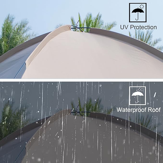 11x11 Ft Screen House Tent - Instant Pop Up Mesh Canopy Shelter with Waterproof & Sunshade Roof, Easy Setup for Camping, Backyard, Beach, Picnic