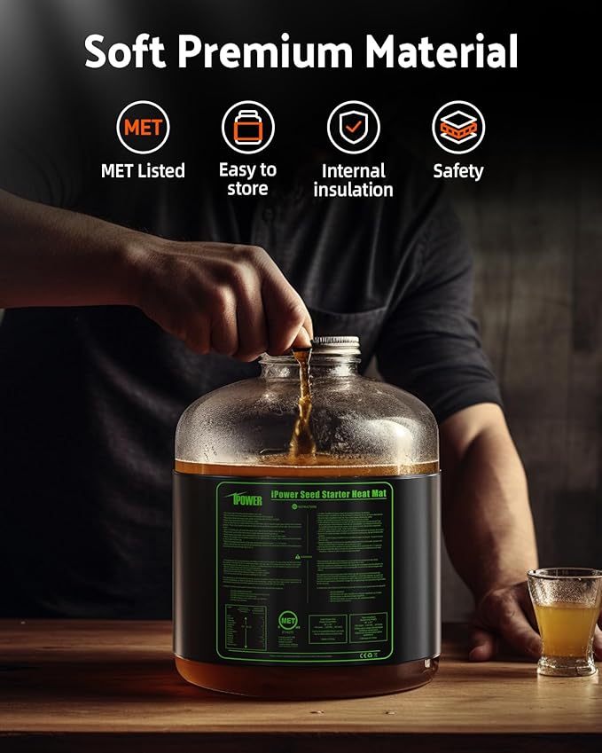 iPower 20" x 20" Waterproof Durable Seedling Heat Mat Warm Hydroponic Plant for Indoor Gardening Germination Starting