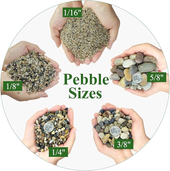 5lbs Aquarium Gravel, 1/16"(0.6-1.2mm) Natural River Rocks Succulent Cactus Pea Gravel for Plants, Fish Tank, Decorative Pebbles for Gardening, Flower Pots, Vase Fillers, Landscaping