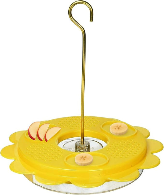 Birds Choice Flutterby Butterfly Feeder – Outdoor Feeder with 12 oz. Nectar Capacity and Fruit Trays, Includes Brass Hanging Rod