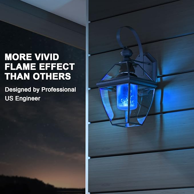 Hompavo 【Upgraded】 LED Flame Light Bulbs, Purple Flickering Light Bulbs with Upside Down Effect, E26/E27 Flame Bulb for Halloween Christmas Party Indoor and Outdoor Home Decoration (4 Pack)