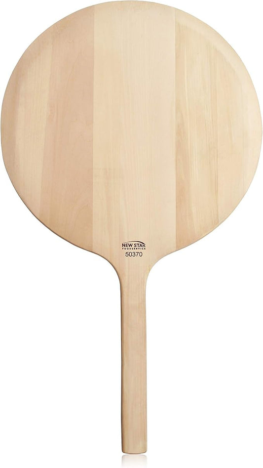 New Star Foodservice 50370 Restaurant-Grade Wooden Pizza Peel, 19" L x 19" W Plate, with 14" L Wooden Handle, 33" Overall Length