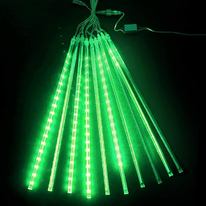 High Brightness 10 Tube 12 Inch 360 LED Meteor Shower Rain Lights Cascading Falling Rain Outdoor Light for Christmas Halloween Tree Raindrop Decoration