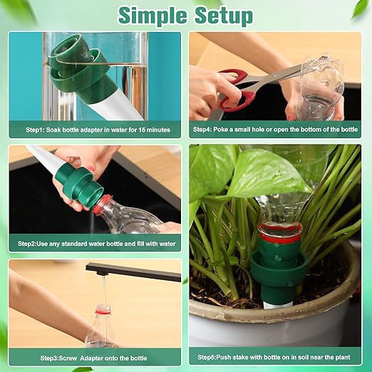 Patelai Terracotta Plant Watering Spikes Self to Use with Cola Bottles Houseplant Watering Stakes Automatic Irrigation System(15 Pack,White)