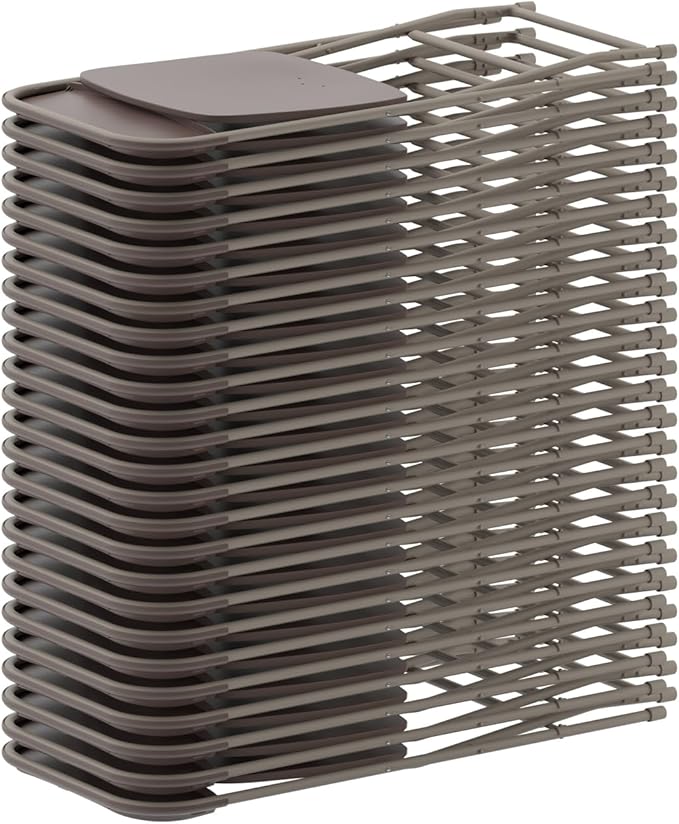 Flash Furniture Hercules Series Plastic Folding Chair - Brown - 6 Pack 650LB Weight Capacity Comfortable Event Chair-Lightweight Folding Chair