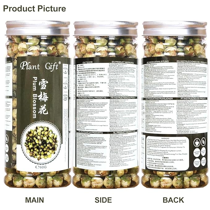PlantGift Snow Plum Blossom Tea, 60G/2.11oz 雪梅花 Blossom Tea Flower, Chinese Dried Plums, Health Tea