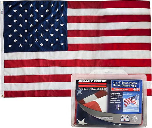100% Made in the USA - 3'x5' ft – Perma-Nyl Sewn Nylon with Grommets - Sturdy, Durable, and Patriotic - Great For Gardens, Homes, Patios and Cars – By Valley Forge Flag