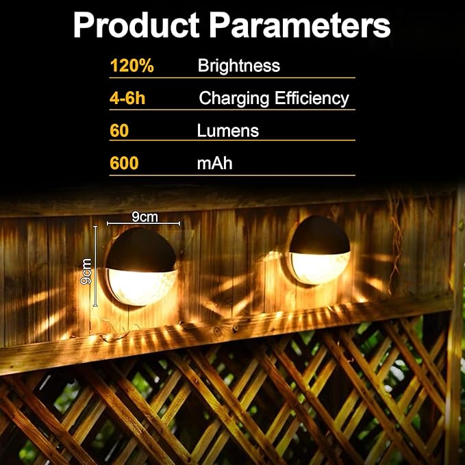 VNPONV RGB Solar Deck Lights Outdoor 6 Pack, Solar Fence Step Lights IPX7 Waterproof Led Solar Lights for Outdoor Stairs, Yard, Patio, and Pathway