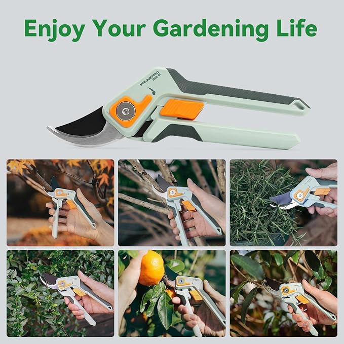 PrunePro Pruning Shears for Gardening Professional Bypass Hand Pruner Up to 1 Inch Cut Capacity Sharp Stainless Steel Blade Garden Scissors Plant Flower Garden Clipper 1 Pack
