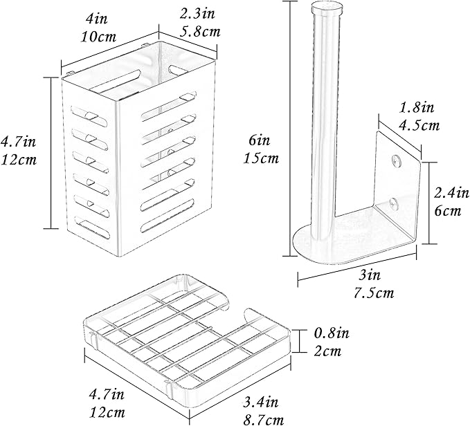 PUSDON Metal Wall Hanging Basket 2 Packs DIY Suitable for Multiple Scenes - Middle Silver Grey Guardrail Suit