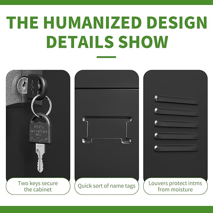 9 Doors Metal Lockers for Employees, Steel Storage Locker with Lock and Card Slot, Employee Lockers for Home, Office, School, Gym, Require Assembly(Black)