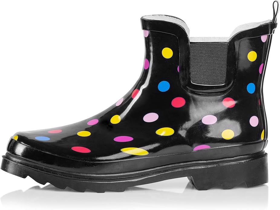 NORTY - Womens Ankle Rain Boots - Ladies Waterproof Winter Spring Garden Boot runs ½ size large