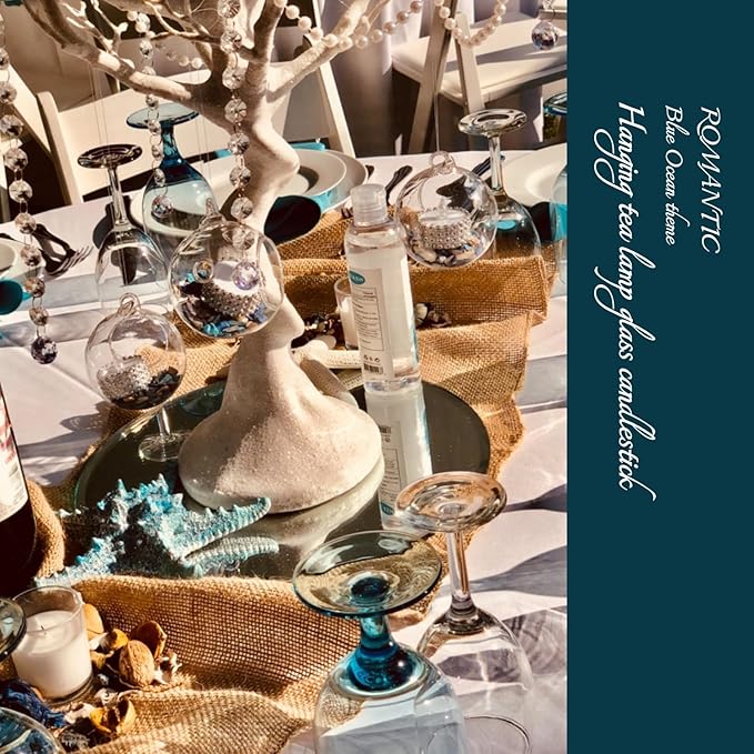 3.15"/ 8cm Hanging Tealight Candle Holder Glass Globes Air Plant Orb Glass Candlestick Lights Terrariums Candles Terrarium Vase Containers Home Decor Indoor Outdoor Garden DIY Gifts (30)