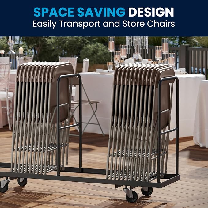 Flash Furniture Hercules Series Plastic Folding Chair - Brown - 6 Pack 650LB Weight Capacity Comfortable Event Chair-Lightweight Folding Chair