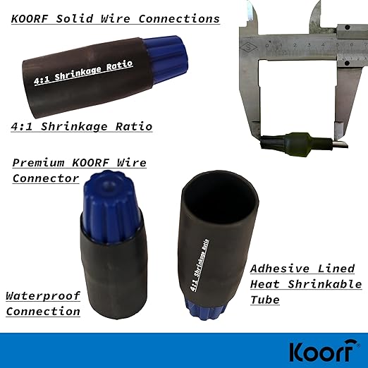 UL Listed Waterproof Wire Connectors with Heat Shrink tubing for Outdoor Caps Sprinkler LED applicate in Wherever Corrosion Exists, Moisture (25, MediumHeatShrinkable)