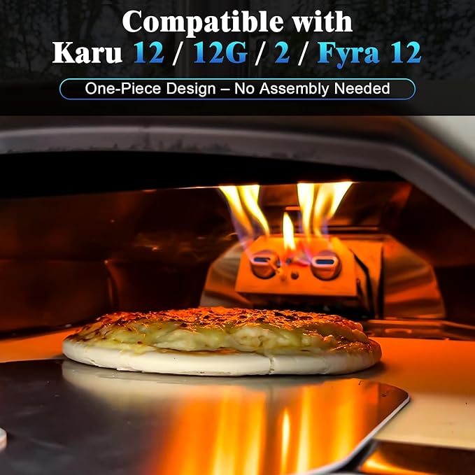 Uniflasy Gas Burner for Ooni Pizza Oven Accessories, for Ooni Karu 12 Gas Burner Attachment, Replace for 12G Adapter, for Fyra 12 with Propane Conversion Kit, fits Bighorn Outdoors Pizza Oven 12"