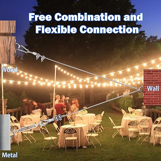 3/16" Wire Rope, 304 Stainless Steel Turnbuckle Wire Tensioner Kit, 100 Ft PVC Coated Steel Cable w/ 7×7 Strand Core for Decking Stair Railing, Shade Sail, String Light Hanging, Clothes Line