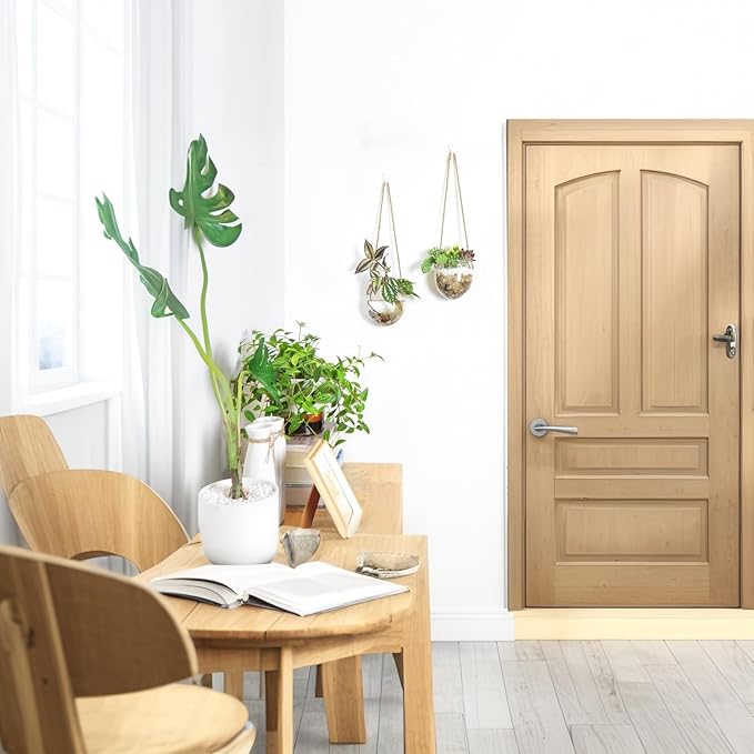 Wall Hanging Glass Planter Air Planter Terrarium Vase Propagation Stations for Hydroponic Plants, Succulent Moss Tillandsias Air Plants Globe,Home Office Garden Decor, Set of 2