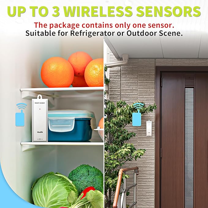 Wireless Freezer Thermometer with Alarm Refrigerator Thermometer, Fridge Freezer Alarm Thermometer Digital with 3 Adjustable Backlight and 330FT Remote Range for Kitchen Home Restaurant (One Sensor)