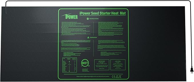 iPower 48" x 20" Durable Waterproof Seedling Heat Mat with MET Certified, Warm Hydroponic Heating Pad for Germination, Indoor Gardening, Brewing and Seed Starting