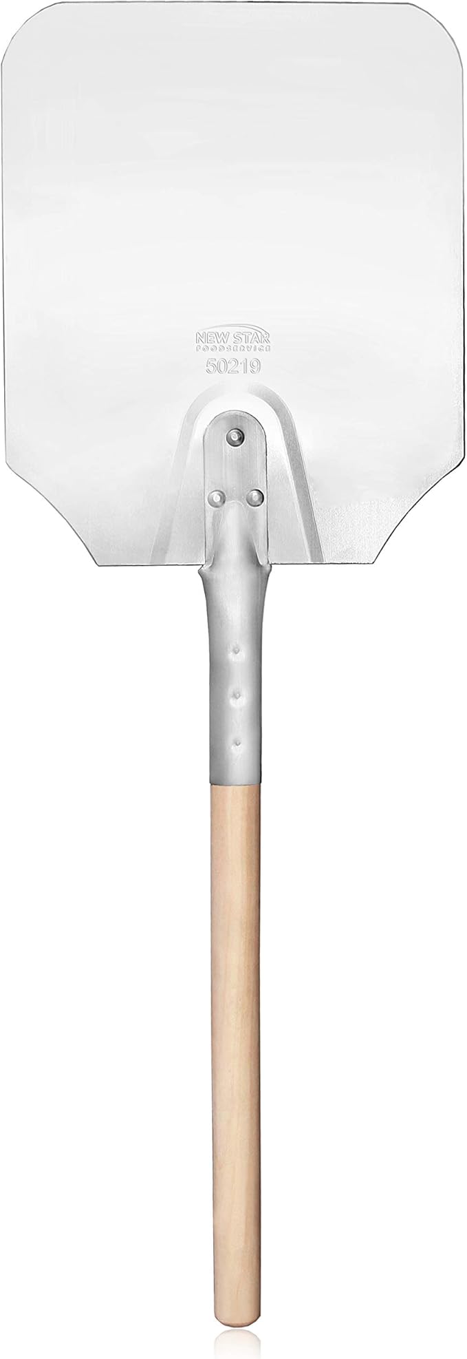 New Star Foodservice 50219 Aluminum Pizza Peel, Wooden Handle, 9 x 11 inch Blade, 26 inch overall