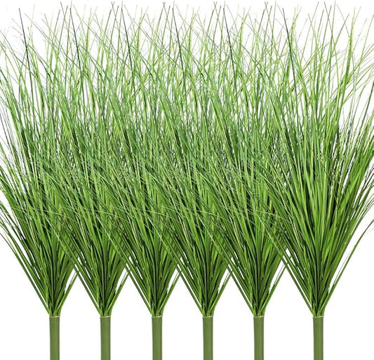 Melorca&Guilla Artificial Plants 6PCS 25.5“ Fake Tall Onion Grass,Faux Grass Plant,Artificial Greenery Shrubs Bushes for Garden Porch Window Box Shop Office Home Décor