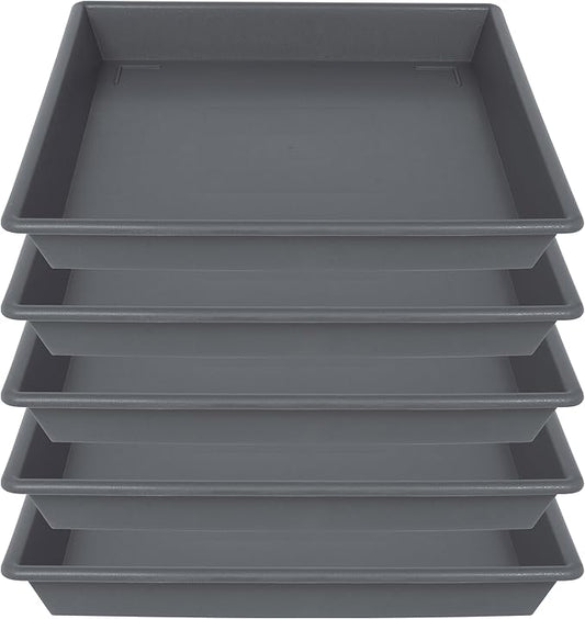 Square Plant Saucer 6 Inch 5 Pack6 8 12 14 16 18 20 Plastic Plant Saucers for Indoors Outdoors, Flower Pot No Holes Plant Drip Trays, Plant Trays for Pots Heavy Duty