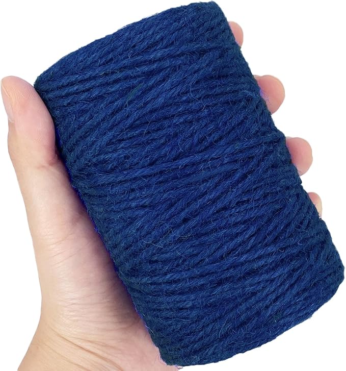 Leecogo Royal Blue 2.5mm Jute Twine 328 Feet Heavy Duty Garden Twine String for Gardening Plant Crafts and Decorative Projects