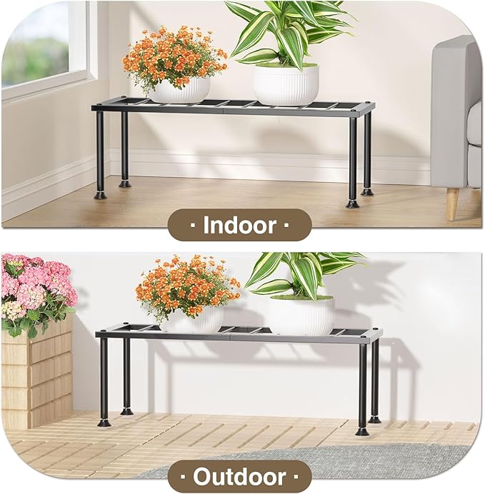 1 Tier Plant Stand: Ladder Plant Holder - Metal Flower Pot Stand - Heavy Duty Flower Rack for Living Room Patio Garden Corner Balcony and Courtyard.