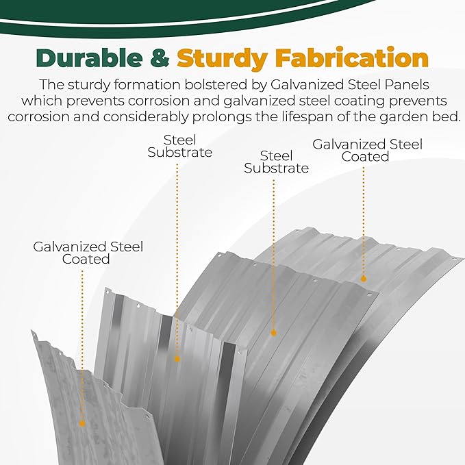 Utopia Home Galvanized Raised Garden Bed Kit 4x2x1ft, Planter Box Raised Garden Beds Outdoor, Easy Assembly Metal Raised Bed for Gardening Vegetables, Fruits, Flowers - Pack of 01 - Silver