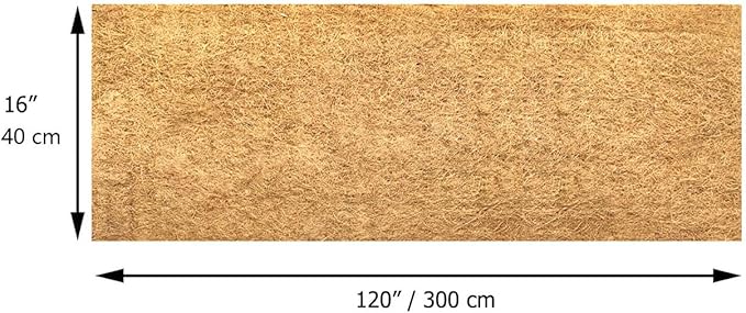 16x120 inch Natural Coconut Coir Liner Sheets Coco Fiber Roll Coco Mat for Planter Flower Basket Liner Garden Decoration Animal Pet Pad