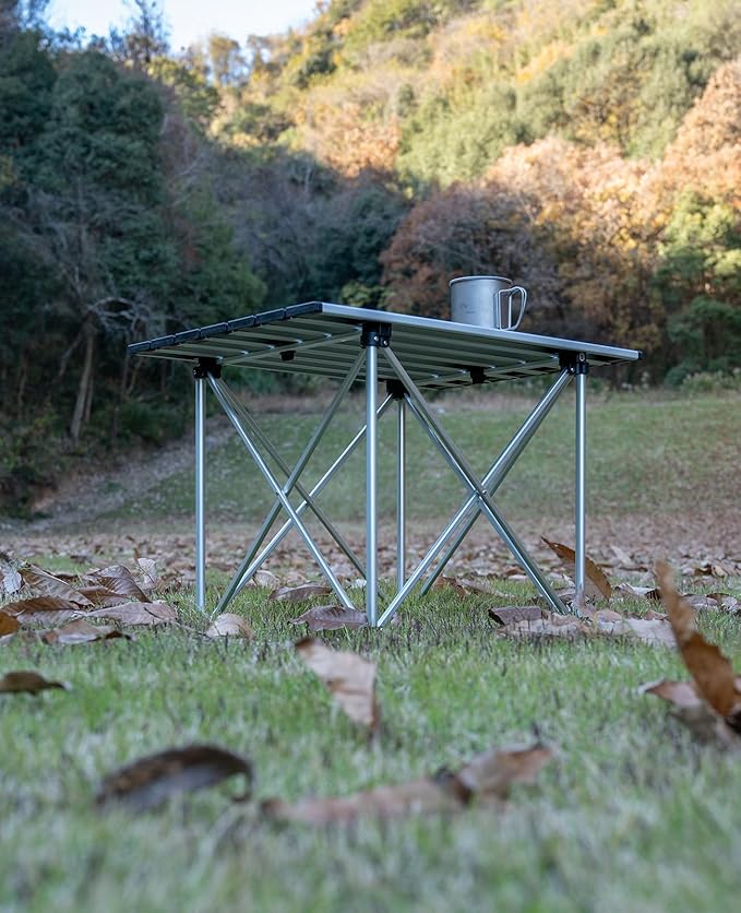 iClimb Ultralight Compact Camping Folding Table with Carry Bag (Reinforced Blue - L)