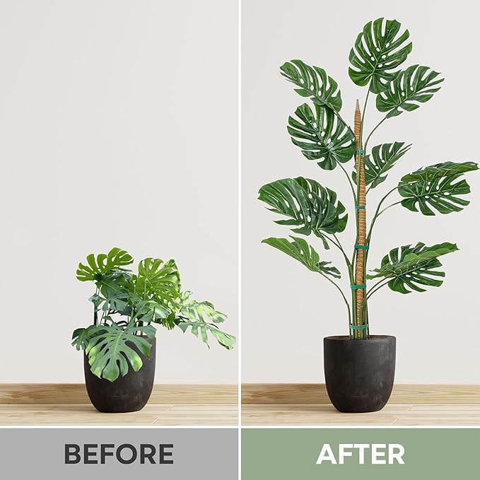 2 Pack 46'' Bendable Moss Pole Monstera Plant Support for Climbing Indoor Plants - Stakes for Potted Climbers - Tall Sticks Indoor Trellis for Houseplants - Accessories for Monstera Pot