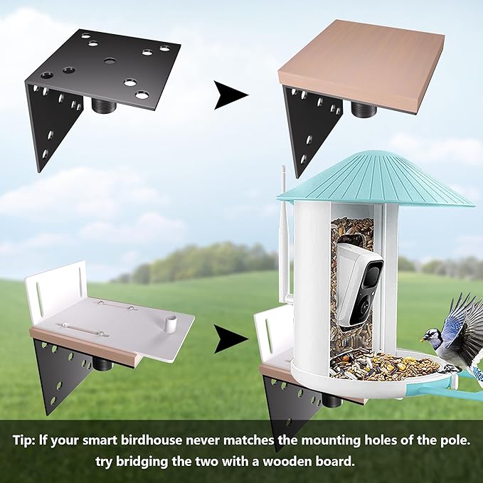 Bird Feeder Pole Stand,95 Inch House Pole for Outdoors Weather Station,Heavy Duty Metal Mount Kit Adjustable Multifunctional Bird Feeder Stand