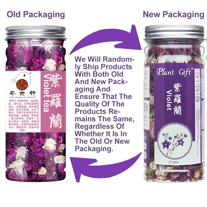 Plant Gift Violet Tea Organic Dried Loose tea, Food Coloring, Blossom Flower, chinese Purple, violet, Clitoria Ternatea 35g/1.23oz