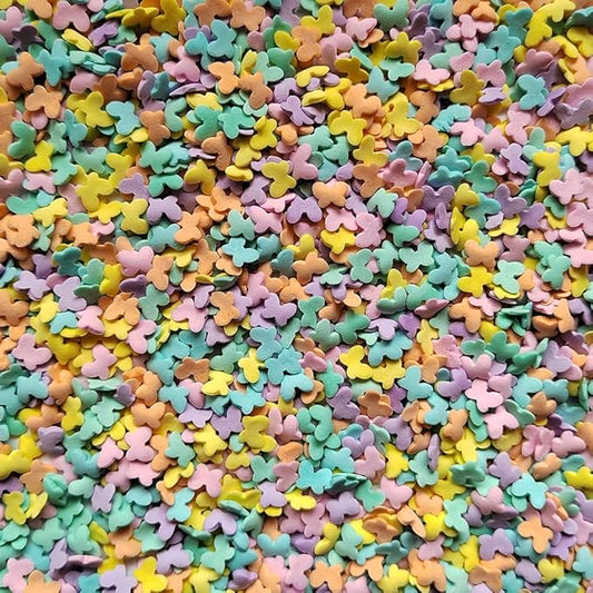 Homankit Multicolor Butterflies Sprinkles Mixed Sugar Cake Cupcake Toppers Cookie Dessert Ice Cream Donut Decoration 2.47 Ounce