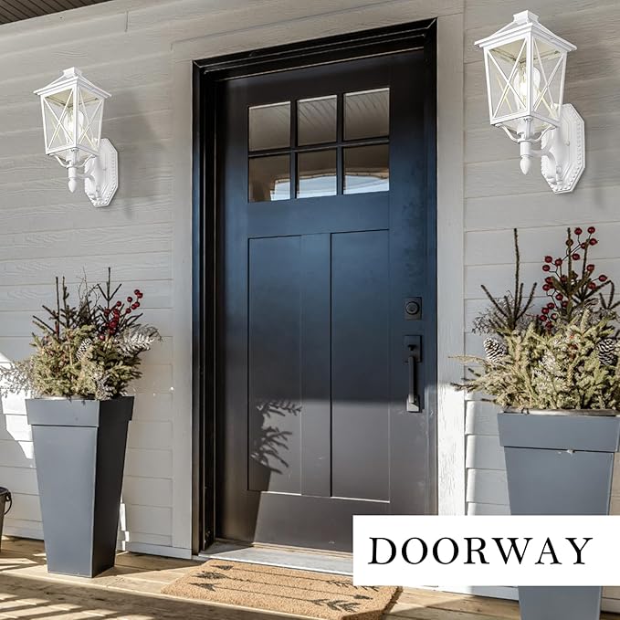 Darkaway Outdoor Wall Light Fixture,Outside Porch Lights Wall Mounted Seeded Glass Exterior Waterproof Lantern Modern E26 Socket Wall Sconce Lighting for Front Door Yard Patio