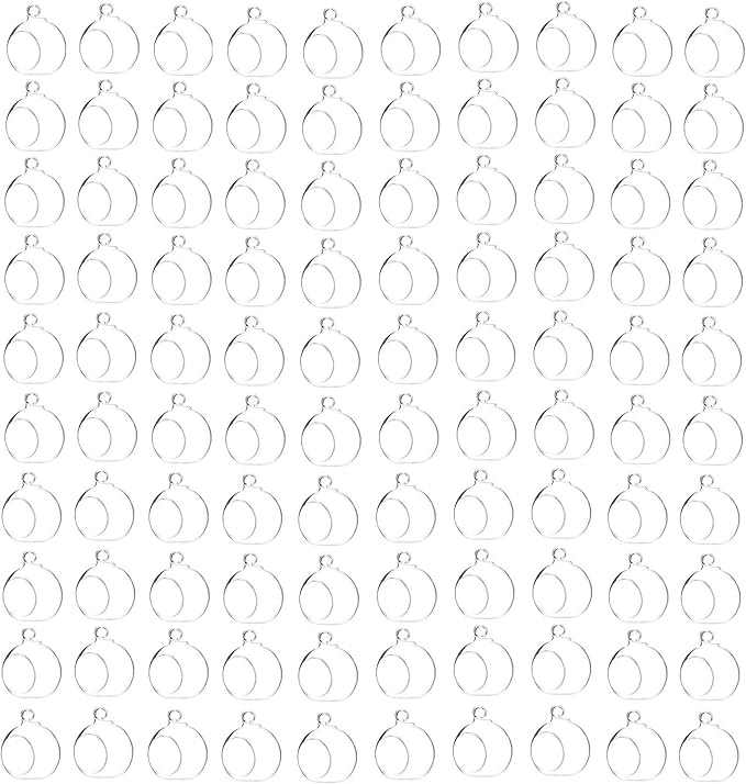 Sziqiqi 3.15inch Glass Globes Glass Bulbs Hanging Tea Light Holder Terrarium Container Wedding Centerpiece Backyard Decoration Christmas Ornaments 90pcs+10 Extra