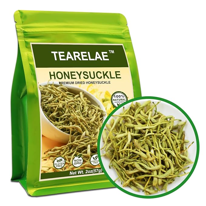TEARELAE - Dried Honeysuckle Tea - 2oz/57g Top Grade - 100% Pure Natural Herbal Tea - Honeysuckle flowers Jin Yin Hua