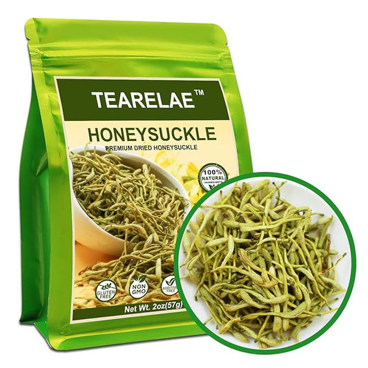 TEARELAE - Dried Honeysuckle Tea - 2oz/57g Top Grade - 100% Pure Natural Herbal Tea - Honeysuckle flowers Jin Yin Hua