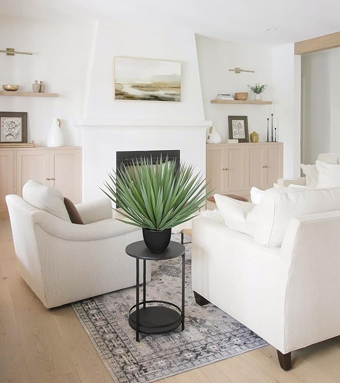 Briful Artificial Agave Plant – 18.1" Tall Faux Agave Plants in Black Pot, Realistic Fake Tropical Plants for Indoor and Outdoor Decor, Artificial Plants for Home, Office, Patio, Garden Decoration