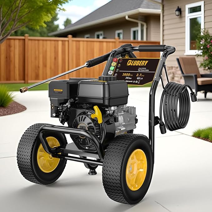 Heavy-Duty Gas Pressure Washer, 3600Psi at 2.7Gpm Power Washer,Portable, 30feet Pressure Hose,Industrial Style,Axial Cam Pump, for Siding, Driveway, House, Car, RV, Paint Preparation etc