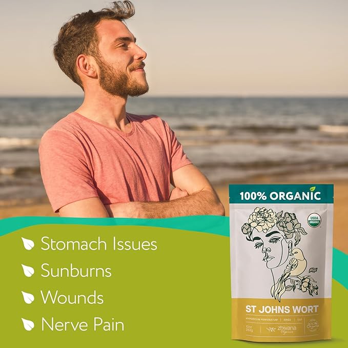 Super Value Pack 5 LB - Organic St Johns Wort Herb - Saint Johns Wart Plant - Yerba de San Juan Organica - Hypericum Perforatum