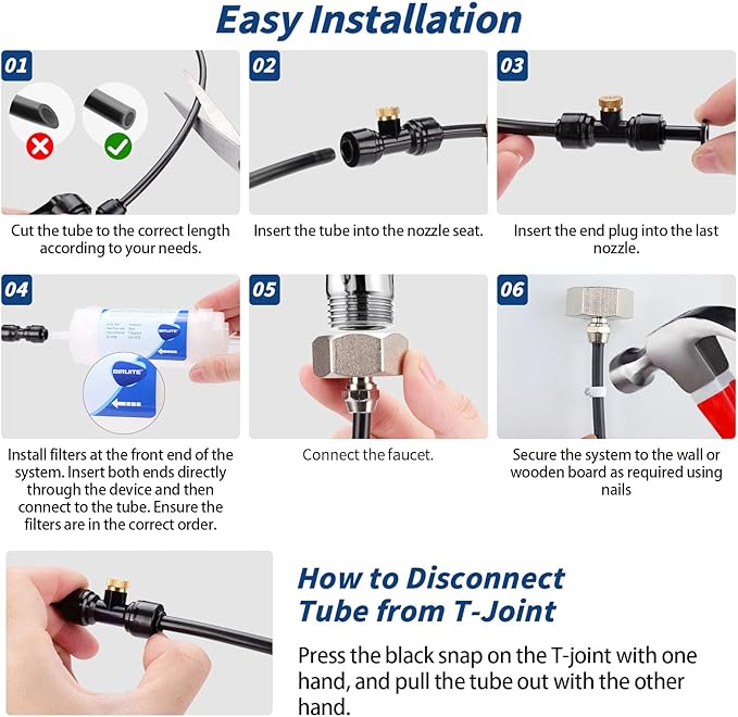Misters for Outside Patio 32ft– Misting System with Filter and Easy DIY Installation for Garden, Trampoline, and Greenhouse-Ideal for Cooling Patios, and Chicken Coop