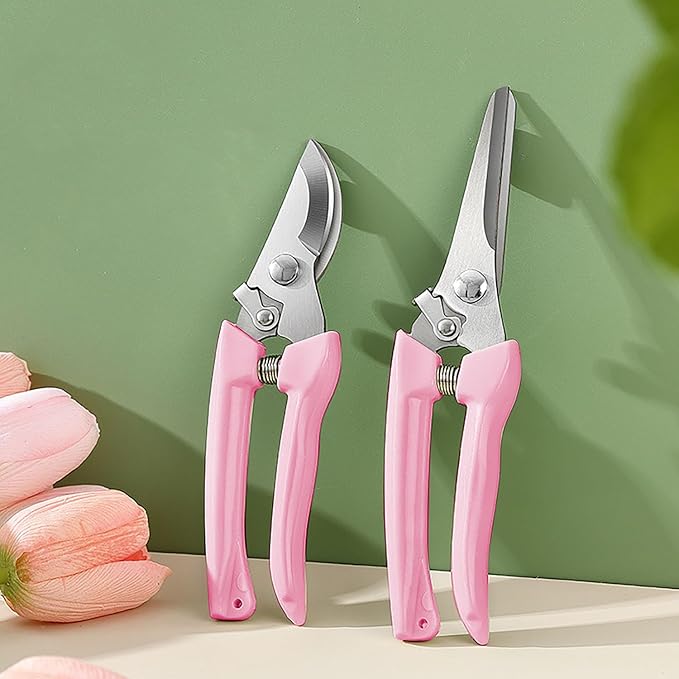 2pcs Garden Flower Shears Pruning Shears 6.9 inches Scissors Lightweight Plant Scissors for Cutting Flowers, Trimming Plants, Bonsai, Fruits Picking